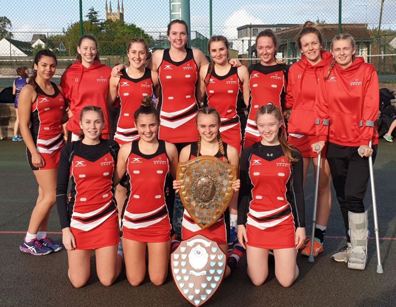 The Hartpury College netball squad after winning the Gloucestershire Schools Netball Tournament for the 11th time in the past 12 years.