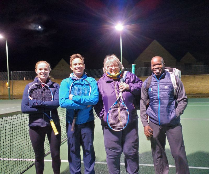 Bourton Vale A’s Gloucestershire Winter League players, from left, Clare Bell, Joe Sach, Mandy Kendall and Wasya Awori