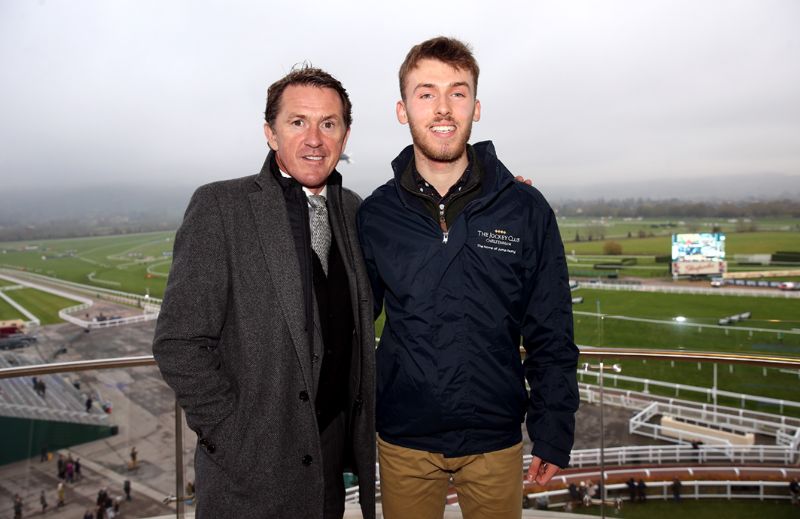Joel Townley, right, pictured with racing legend AP McCoy at Cheltenham Racecourse