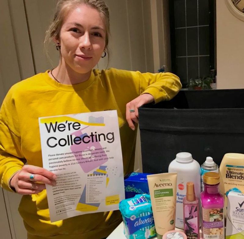 Jess with some of the donated products