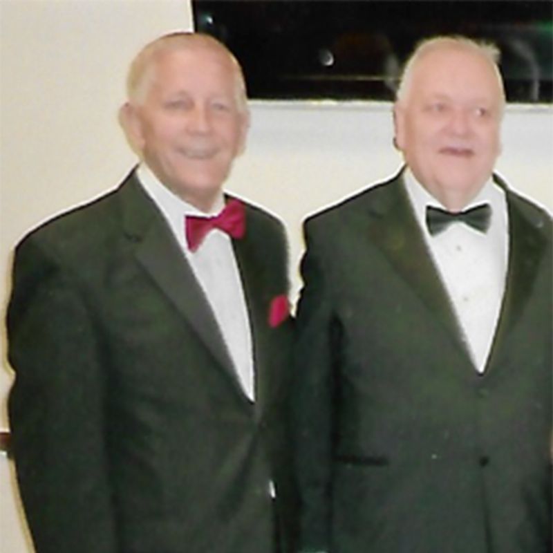 John Woodward, left, with Mike Edwards