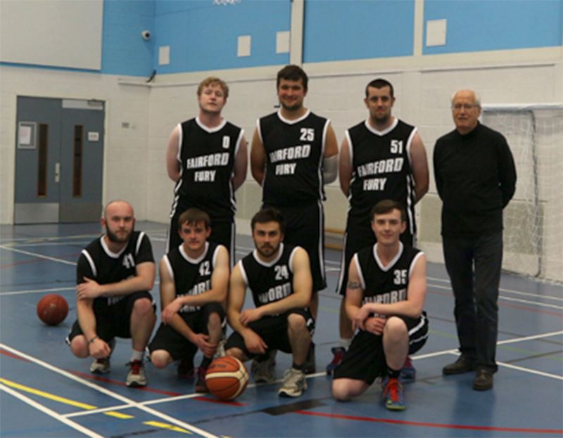 Roger West, back row, right, in his Fairford Fury basketball days
