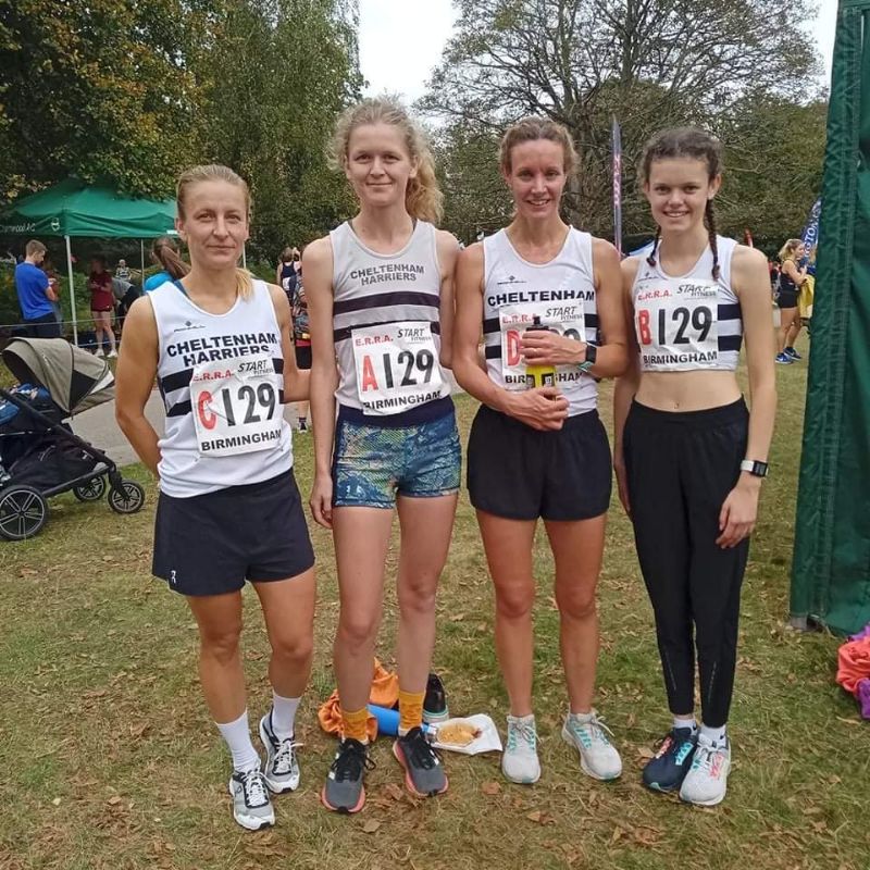 Cheltenham Harriers’ senior women’s team at the national road relays, Petra Vymetalova, Rachel See, Sarah Sheppard and Kaitlyn Sheppard