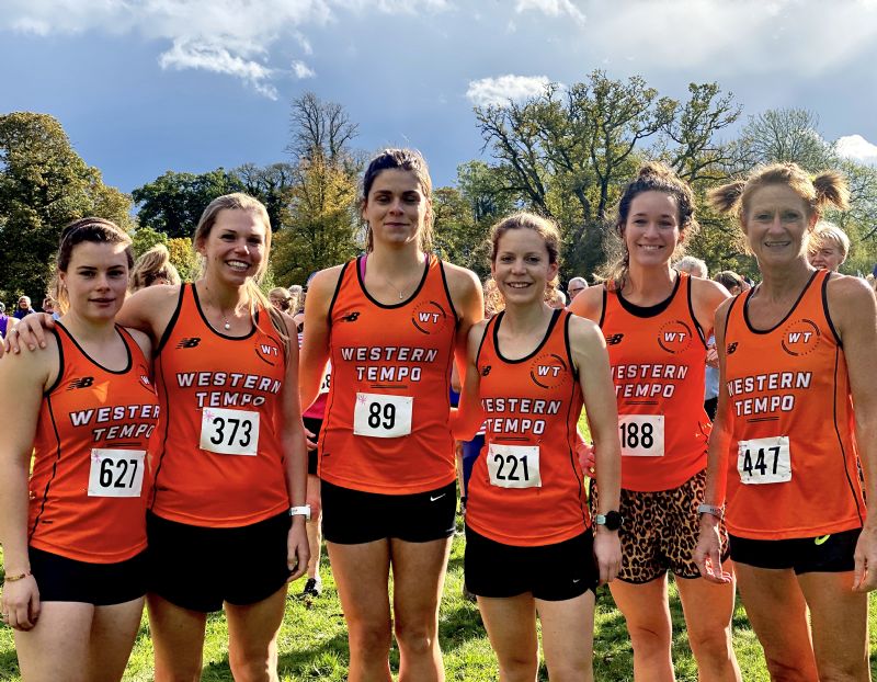 Western Tempo ladies’ team which competed in the Gloucestershire Cross-Country League at Cirencester Park - Brittany Teague, Hattie Jenkins, Izzy Axford, Naomi Eaton, Hannah D'Ambrosio and Fee Maycock.