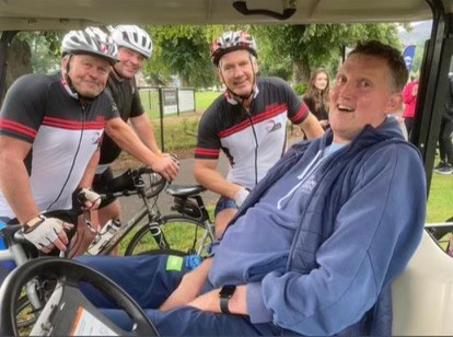 Doddie Weir before the start of the charity cycle ride around Melrose in August