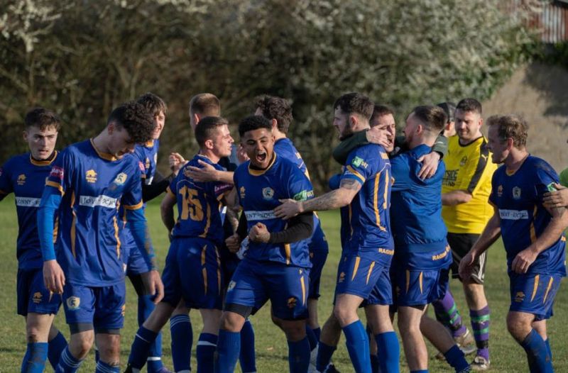 Gloucester Athletic celebrate after reaching the County Minor Cup North final