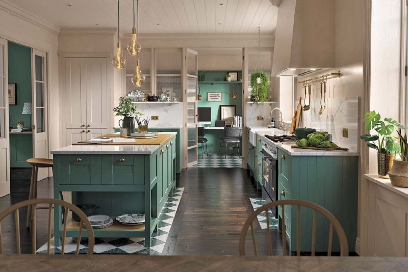 Wren Kitchens green interior design