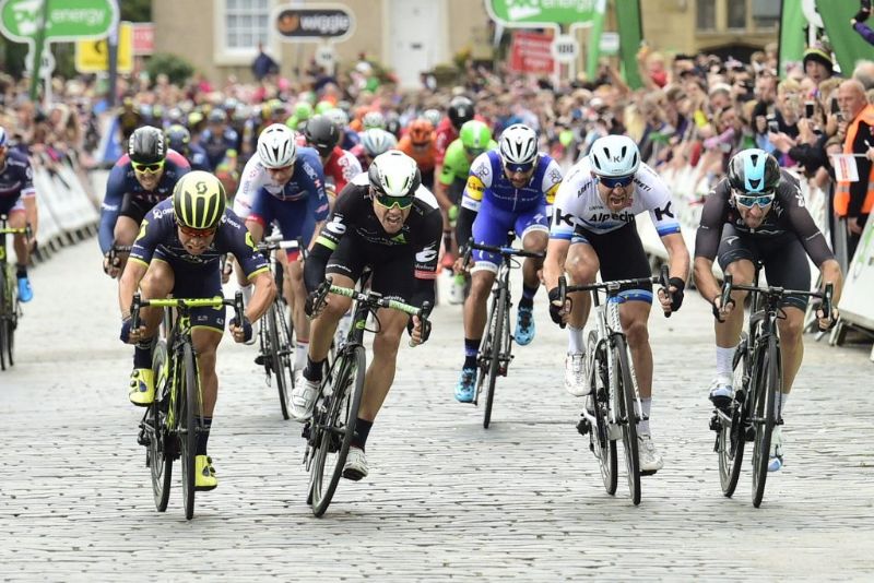 Caleb Ewan ended day one of the Tour of Britain in pole position