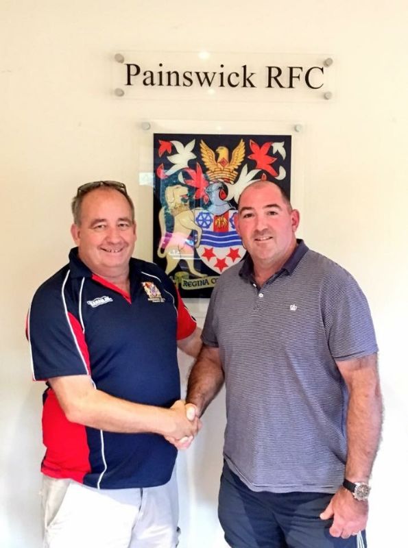 New coach Mark Nicholson with club chairman Julian Mitchell