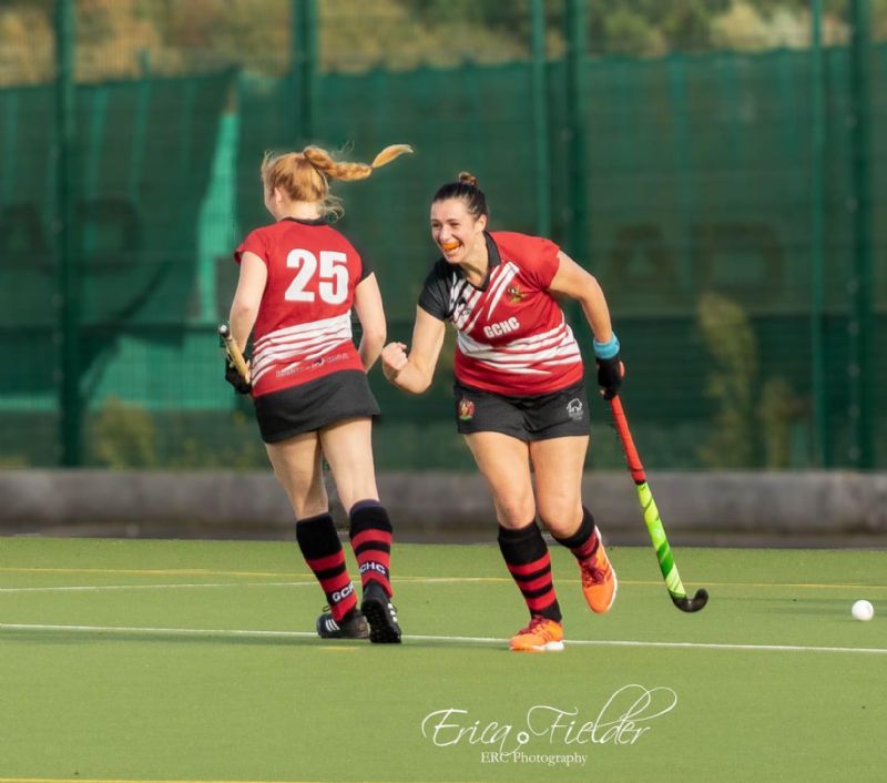 Emily Rogers celebrates scoring a goal for Gloucester. Picture: Erica Fielder