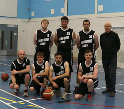 Ex-Cirencester rugby player Roger West, back row, right, also played a lot of basketball