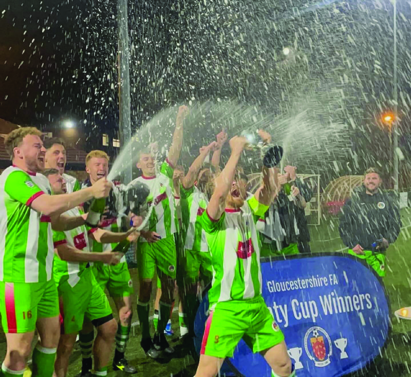 Brockworth Albion celebrate their GFA Senior Amateur Cup win